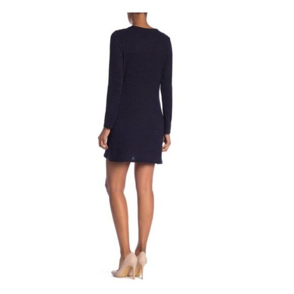 Papillon Navy Long Sleeve Knit Dress - Picture 2 of 6
